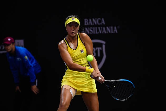Transylvania Open: WTA, Tennis Damen 250 Tennis Damen Tournament in Cluj-Napoca, BT Arena, 8-16 October 2022 Ann LI in action during her match against Anastasia POTAPOVA , during WTA 250 Transylvania Open, held in BT Arena, Cluj Napoca 8-16 October 2022 Medias Sibiu Copyright: xANCAxTEPEIx