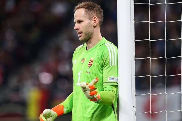 Goalkeeper Peter Gulacsi (Ungarn) - Nations League Gruppe C Deutschland vs. Ungarn in der Red Bull Arena in Leipzig - Einzelbild,Aktion,Fußball,Mann,Männer,Deutschland,23.09.2022 *** Goalkeeper Peter Gulacsi Hungary Nations League Group C Germany vs Hungary in the Red Bull Arena in Leipzig single image,action,soccer,man,men,Germany,23 09 2022