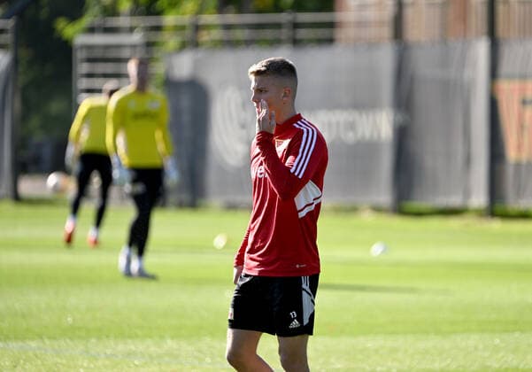 Fussball, Herren, Saison 2022 2023, Europa League, 1. FC Union Berlin, Abschlusstraining vor der Europa-League-Partie 1. FC Union Berlin - Malmö FF, im Bild: Andras Schäfer (1. FC Union), 12.10. 2022, Copyright: xMatthiasxKochx