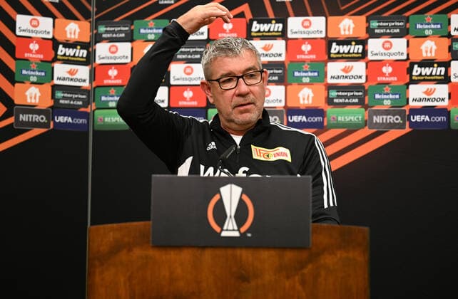 Fussball, Herren, Saison 2022 2023, Europa League, 1. FC Union Berlin, Pressekonferenz vor der Europa-League-Partie 1. FC Union Berlin - Malmö FF, im Bild: Trainer Urs Fischer (1. FC Union), 12.10. 2022, Copyright: xMatthiasxKochx