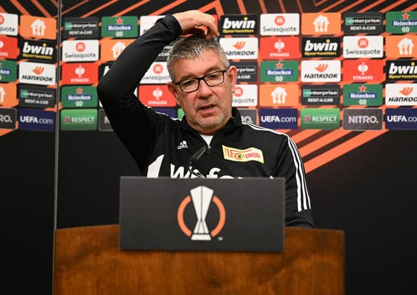 Fussball, Herren, Saison 2022 2023, Europa League, 1. FC Union Berlin, Pressekonferenz vor der Europa-League-Partie 1. FC Union Berlin - Malmö FF, im Bild: Trainer Urs Fischer (1. FC Union), 12.10. 2022, Copyright: xMatthiasxKochx