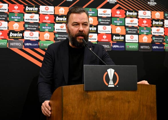 Fussball, Herren, Saison 2022 2023, Europa League, 1. FC Union Berlin, Pressekonferenz vor der Europa-League-Partie 1. FC Union Berlin - Malmö FF, im Bild: Presse- und Stadionsprecher Christian Arbeit (1. FC Union), 12.10. 2022, Copyright: xMatthiasxKochx