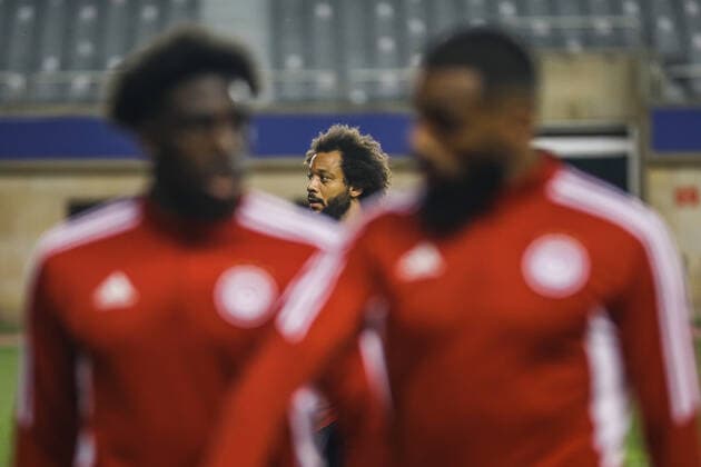 Marcelo of Olympiacos Piraeus during the training session ahead of the UEFA Europa League Group G match between Qarabag FK and Olympiacos at Tofig Bahramov Stadium on October 12, 2022, in Baku, Azerbaijan. Copyright: xx olyp_training-40
