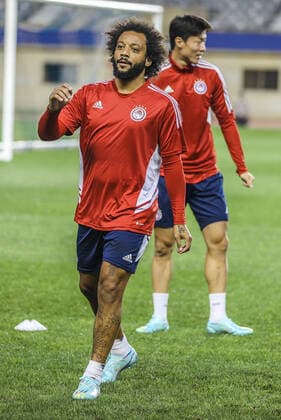 Marcelo of Olympiacos Piraeus during the training session ahead of the UEFA Europa League Group G match between Qarabag FK and Olympiacos at Tofig Bahramov Stadium on October 12, 2022, in Baku, Azerbaijan. Copyright: xx olyp_training-28