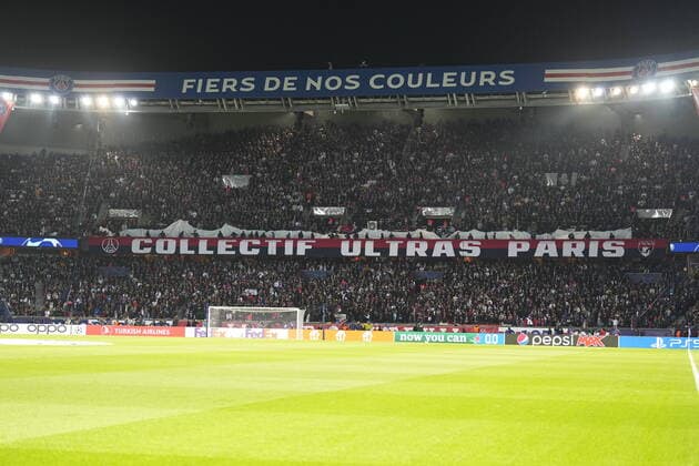PARIS, FRANCE - OCTOBER 11: PSG fans are all pumped up prior to the Champions League match between Paris Saint-Germain (PSG) and SL Benfica at Parc des Princes on October 11, 2022 in Paris, France. (Photo by Glenn Gervot Icon Sportswire) SOCCER: OCT 11 Champions League - SL Benfica at PSG Icon202210110699