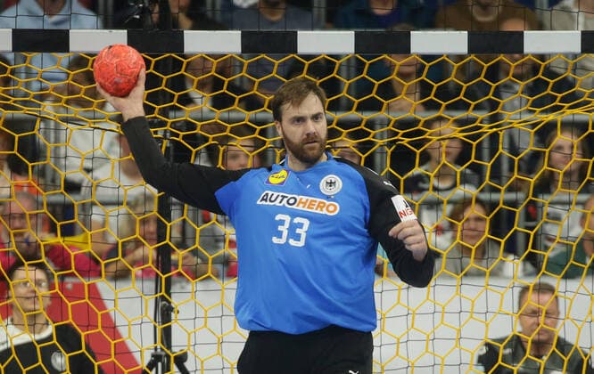 Mannheim , Handball Länderspiel Deutschland vs. Schweden , Andreas Wolff ( GER )