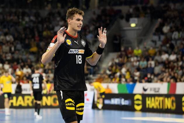 Julian Koester (Deutschland), Deutschland vs Schweden, Länderspiel, EHF Euro Cup, Maenner , 13.10.2022 Fotograf Neis Eibner Deutschland vs Schweden, EHF Euro Cup, Maenner , 13.10.2022 Copyright: xNeisx xEibner-Pressefotox