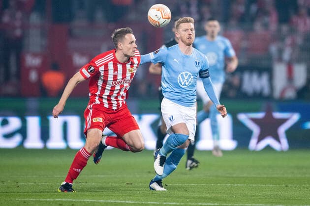 Sport Themen der Woche KW41 Sport Bilder des Tages 221013 Paul Jaeckel of Union Berlin and Anders Christiansen of Malmö FF during the UEFA Europa League match between Union Berlin and Malmö FF on October 13, 2022 in Berlin . Photo: Petter Arvidson BILDBYRAN kod PA PA0416 fotboll football soccer fotball uefa europa league union berlin malmö ff bbeng *** 221013 Paul Jaeckel of Union Berlin and Anders Christiansen of Malmö FF during the UEFA Europa League match between Union Berlin and Malmö FF on October 13, 2022 in Berlin Photo Petter Arvidson BILDBYRAN code PA PA0416 football football soccer fotball uefa europa league union berlin malmö ff bbeng,  Copyright: PETTERxARVIDSON BB221013PA066