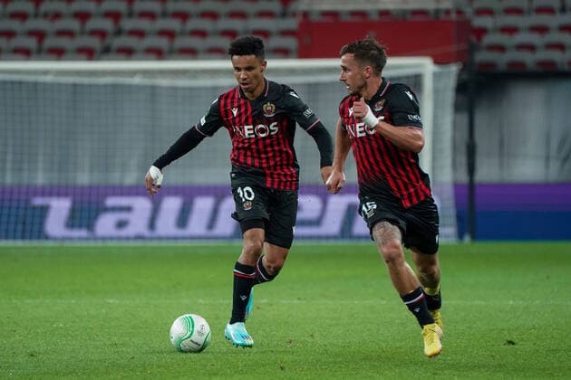 Sofiane Diop (OGC Nice) - Joe Bryan (OGC Nice) FOOTBALL : OGC Nice vs Slovacko - europa conference league - Phase de groupe - Nice - 13 10 2022 NorbertScanella Panoramic 