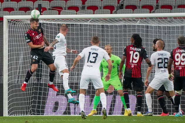 Mattia Viti (OGC Nice) FOOTBALL : OGC Nice vs Slovacko - europa conference league - Phase de groupe - Nice - 13 10 2022 NorbertScanella Panoramic 