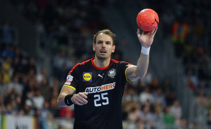 Mannheim , Handball Länderspiel Deutschland vs. Schweden , Kai Häfner ( GER )