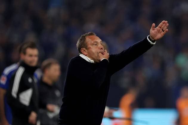 Cheftrainer Andre Breitenreiter (TSG 1899 Hoffenheim) beim Spiel (Saison 2022 23) FC Schalke 04 - TSG 1899 Hoffenheim. Copyright: Thomas Pakusch