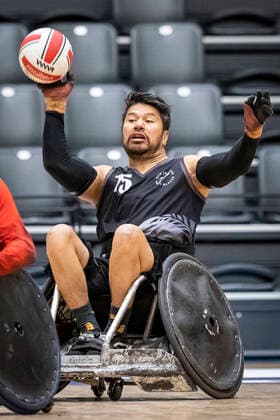 Canada vs. New Zealand, 2022 Wheelchair Rugby World Championship, WM, Weltmeisterschaft Vejle; 15.10.22 Tainafi Lefono (no. 15, Team New Zealand) Copyright: xBEAUTIFULxSPORTS MarioxM.xKobergx