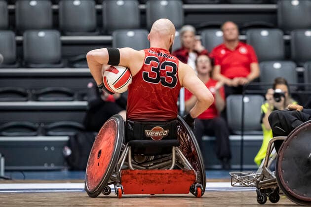 Canada vs. New Zealand, 2022 Wheelchair Rugby World Championship, WM, Weltmeisterschaft Vejle; 15.10.22 Zak Madell (no. 33, Team Canada) Copyright: xBEAUTIFULxSPORTS MarioxM.xKobergx
