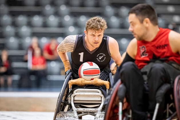 Canada vs. New Zealand, 2022 Wheelchair Rugby World Championship, WM, Weltmeisterschaft Vejle; 15.10.22 Cameron Leslie (no. 01, Team New Zealand) Copyright: xBEAUTIFULxSPORTS MarioxM.xKobergx