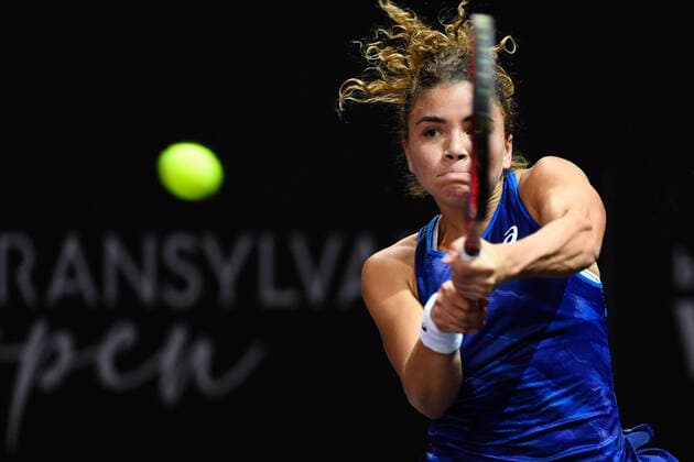 Transylvania Open: WTA, Tennis Damen 250 Tennis Damen Tournament in Cluj-Napoca, BT Arena, 8-16 October 2022 Jasmine Paolini in action during her match against Xiyu Wang, during WTA 250 Transylvania Open, held in BT Arena, Cluj Napoca 8-16 October 2022 Cluj-Napoca Cluj Copyright: xANCAxTEPEIx
