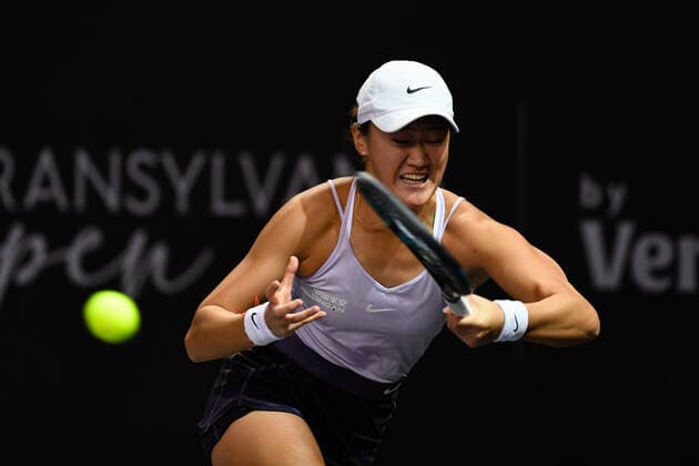 Transylvania Open: WTA, Tennis Damen 250 Tennis Damen Tournament in Cluj-Napoca, BT Arena, 8-16 October 2022 Xiyu Wang in action during her match against Jasmine Paolini, during WTA 250 Transylvania Open, held in BT Arena, Cluj Napoca 8-16 October 2022 Cluj-Napoca Cluj Copyright: xANCAxTEPEIx
