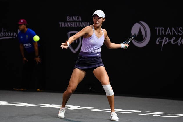 Transylvania Open: WTA, Tennis Damen 250 Tennis Damen Tournament in Cluj-Napoca, BT Arena, 8-16 October 2022 Xiyu Wang in action during her match against Jasmine Paolini, during WTA 250 Transylvania Open, held in BT Arena, Cluj Napoca 8-16 October 2022 Cluj-Napoca Cluj Copyright: xANCAxTEPEIx