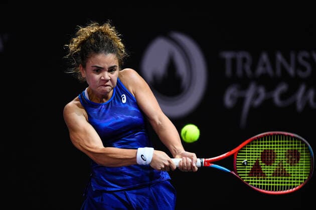 Transylvania Open: WTA, Tennis Damen 250 Tennis Damen Tournament in Cluj-Napoca, BT Arena, 8-16 October 2022 Jasmine Paolini in action during her match against Xiyu Wang, during WTA 250 Transylvania Open, held in BT Arena, Cluj Napoca 8-16 October 2022 Cluj-Napoca Cluj Copyright: xANCAxTEPEIx