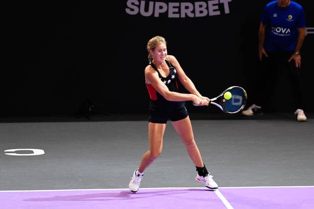 Transylvania Open: WTA, Tennis Damen 250 Tennis Damen Tournament in Cluj-Napoca, BT Arena, 8-16 October 2022 Doubles Semifinals: Anastasia Zakharova in action during WTA 250 Transylvania Open, held in BT Arena, Cluj Napoca 8-16 October 2022 Cluj-Napoca Cluj Copyright: xANCAxTEPEIx
