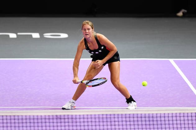 Transylvania Open: WTA, Tennis Damen 250 Tennis Damen Tournament in Cluj-Napoca, BT Arena, 8-16 October 2022 Doubles Semifinals: Anastasia Zakharova in action during WTA 250 Transylvania Open, held in BT Arena, Cluj Napoca 8-16 October 2022 Cluj-Napoca Cluj Copyright: xANCAxTEPEIx