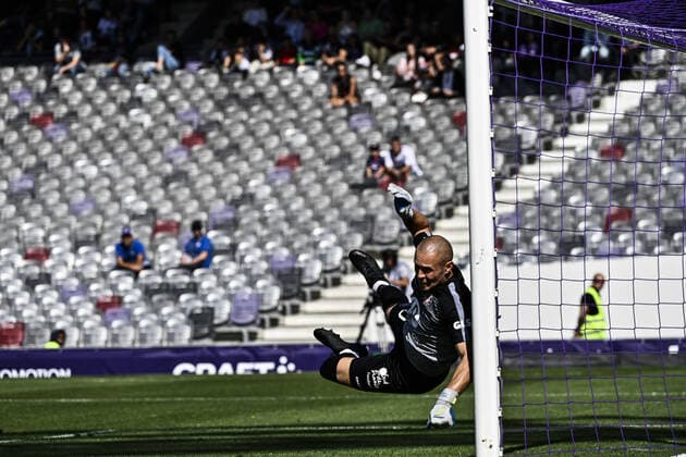 Fußball, FC Toulouse - SCO Angers But et joie Himad Abdelli (sco) FOOTBALL : Toulouse vs Angers - 11eme Journee de L1 UBEREATS - Toulouse - 16 10 2022 ThierryBreton Panoramic 