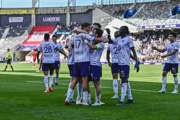 But et joie Stijn Spierings (tfc) FOOTBALL : Toulouse vs Angers - 11eme Journee de L1 UBEREATS - Toulouse - 16 10 2022 ThierryBreton Panoramic 