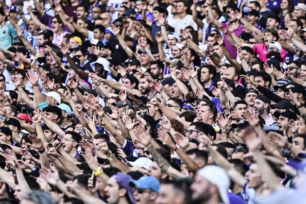 Supporters Toulousains FOOTBALL : Toulouse vs Angers - 11eme Journee de L1 UBEREATS - Toulouse - 16 10 2022 ThierryBreton Panoramic 