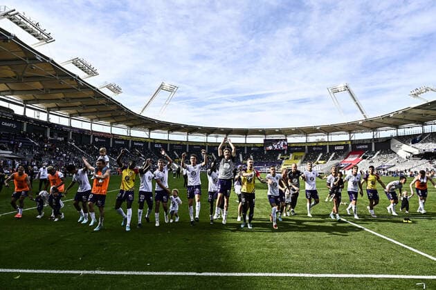 Joie fin de match TFC FOOTBALL : Toulouse vs Angers - 11eme Journee de L1 UBEREATS - Toulouse - 16 10 2022 ThierryBreton Panoramic 