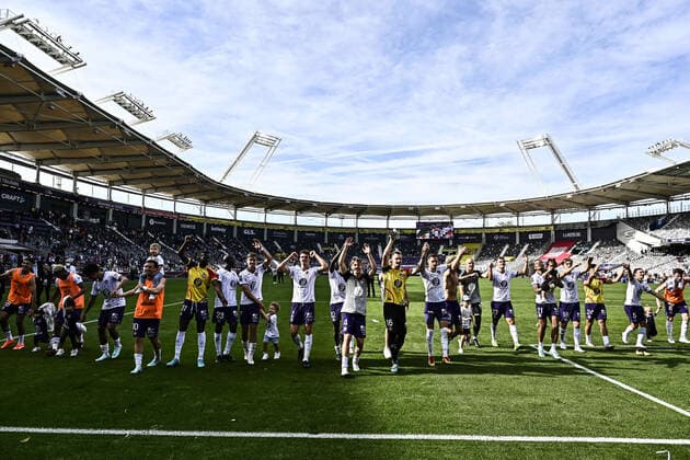 Joie fin de match TFC FOOTBALL : Toulouse vs Angers - 11eme Journee de L1 UBEREATS - Toulouse - 16 10 2022 ThierryBreton Panoramic 