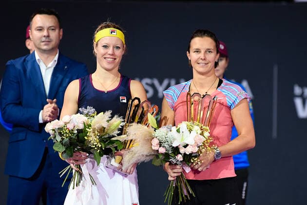 Transylvania Open: WTA, Tennis Damen 250 Tennis Damen Tournament in Cluj-Napoca, BT Arena, 8-16 October 2022 Doubles Finals:Doubles Finals: Kirsten Flipkens and Laura Siegemund, in action during WTA 250 Transylvania Open, held in BT Arena, Cluj Napoca 8-16 October 2022 won the WTA 250 Transylvania Open, held in BT Arena, Cluj Napoca 8-16 October 2022 Cluj-Napoca Cluj Copyright: xANCAxTEPEIx