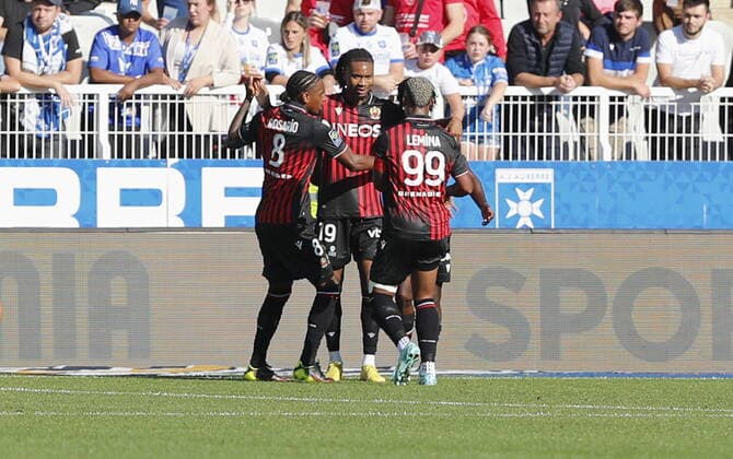 RECORD DATE NOT STATED Joie Andy Delort (Nice) Football : Auxerre vs Nice - Ligue 1 - 16 10 2022 StephanieGrossetete Panoramic 