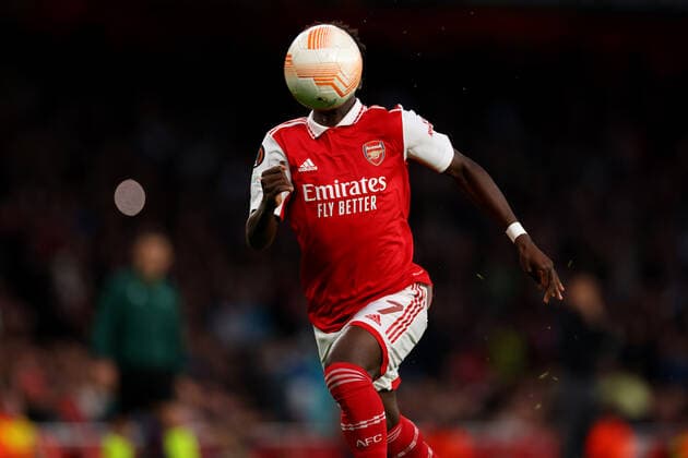 20th October 2022; Emirates Stadium, London, England; Europa League Football, Arsenal versus PSV Eindhoven; Bukayo Saka of Arsenal  ActionPlus12437997 ShaunxBrooks