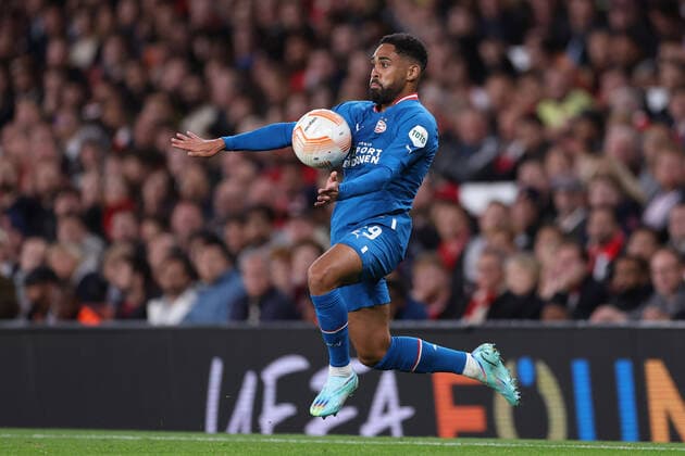 Arsenal v PSV Eindhoven 20 October 2022, London - Europa League Group Stage - Arsenal v PSV Eindhoven - Phillipp Mwene of PSV Eindhoven - Photo: Jacques Feeney Offside. London UK Copyright: xJacquesxFeeneyx xOffsidexOffside