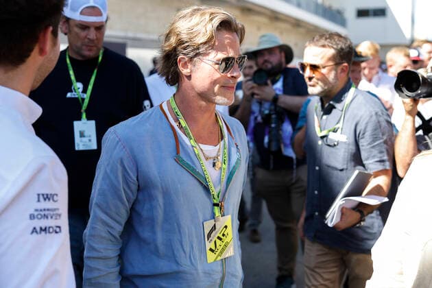 Brad Pitt (USA), F1 Grand Prix of USA at Circuit of The Americas on October 21, 2022 in Austin, United States of America. (Photo by HOCH ZWEI) Austin United States of America