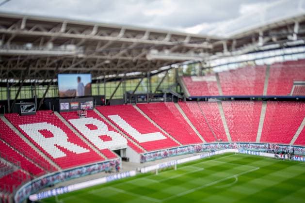 Uebersicht ueber die Red Bull Arena, Heimstaette von Fussball Bundesligist RB Leipzig. Fussball 1. Bundesliga, 10. Spieltag: RB Leipzig - Hertha BSC 3:2. 15. Oktober 2022: Leipzig, Red Bull Arena. RB Leipzig - Hertha BSC 3:2