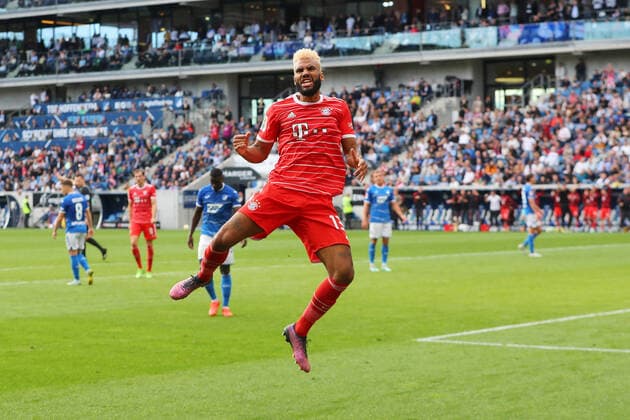 Sport Themen der Woche KW42 Sport Bilder des Tages 22.10.2022, xtvx, Fussball 1.Bundesliga, TSG 1899 Hoffenheim - FC Bayern Muenchen emspor, v.l. Goal scored, Tor zum 0:2 Eric Maxim Choupo-Moting (FC Bayern Muenchen) Torjubel, Goal celebration, celebrate the goal, celebrates scoring (DFL DFB REGULATIONS PROHIBIT ANY USE OF PHOTOGRAPHS as IMAGE SEQUENCES and or QUASI-VIDEO) Sinsheim *** 22 10 2022, xtvx, football 1 Bundesliga, TSG 1899 Hoffenheim FC Bayern Muenchen emspor, v l Goal scored, goal to 0 2 Eric Maxim Choupo Moting FC Bayern Muenchen Torjubel, Goal celebration, celebrate the goal, celebrates scoring DFL DFB REGULATIONS PROHIBIT ANY USE OF PHOTOGRAPHS as IMAGE SEQUENCES and or QUASI VIDEO Sinsheim