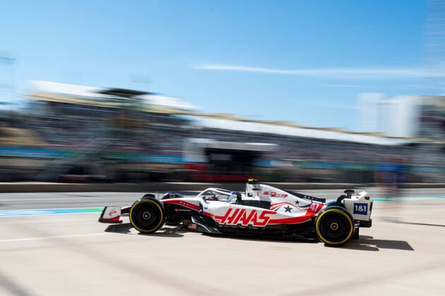 Mick Schumacher (GER, Haas F1 Team 47) im VF-22 faehrt aus der Box, USA, Formel 1 Grand Prix der USA, Circuit of the Americas Austin, 3. Freies Training, 22.10.2022 USA, Formel 1 Grand Prix der USA, Circuit of the Americas Austin, 3. Freies Training, 22.10.2022 Austin Copyright: xEibner Memmlerx EP_MMR