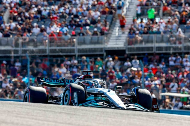 63 George Russell (GBR, Mercedes-AMG Petronas F1 Team), F1 Grand Prix of USA at Circuit of The Americas on October 22, 2022 in Austin, United States of America. (Photo by HOCH ZWEI) Austin United States of America