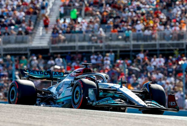 63 George Russell (GBR, Mercedes-AMG Petronas F1 Team), F1 Grand Prix of USA at Circuit of The Americas on October 22, 2022 in Austin, United States of America. (Photo by HOCH ZWEI) Austin United States of America