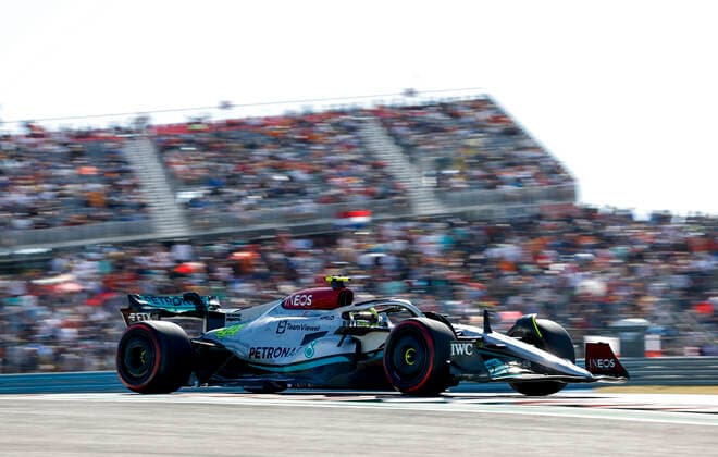 44 Lewis Hamilton (GBR, Mercedes-AMG Petronas F1 Team), F1 Grand Prix of USA at Circuit of The Americas on October 22, 2022 in Austin, United States of America. (Photo by HOCH ZWEI) Austin United States of America