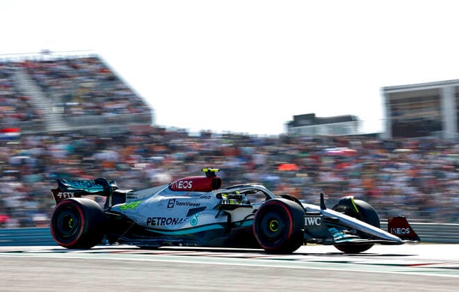 44 Lewis Hamilton (GBR, Mercedes-AMG Petronas F1 Team), F1 Grand Prix of USA at Circuit of The Americas on October 22, 2022 in Austin, United States of America. (Photo by HOCH ZWEI) Austin United States of America