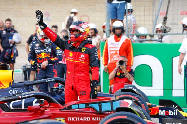 55 Carlos Sainz (ESP, Scuderia Ferrari), F1 Grand Prix of USA at Circuit of The Americas on October 22, 2022 in Austin, United States of America. (Photo by HOCH ZWEI) Austin United States of America