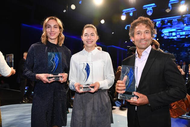 Alexandra Burghardt, Gina Lückenkemper und Peter Schlickenrieder Verleihung des Bayerischen Sportpreis 2022 Ehrung, Auszeichnung, Preis BMW Welt München 22. Oktober 2022
