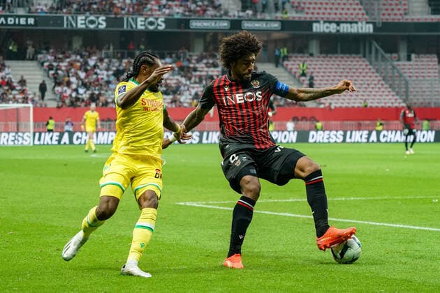 Dante (OGC Nice) - Samuel Moutoussamy (FC Nantes) FOOTBALL : OGC Nice vs FC Nantes - Ligue 1 Uber Eats - Nice - 23 10 2022 NorbertScanella Panoramic 