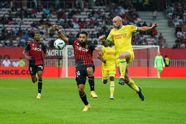 GaÃ«tan Laborde (OGC Nice) - Nicolas Palois (FC Nantes) FOOTBALL : OGC Nice vs FC Nantes - Ligue 1 Uber Eats - Nice - 23 10 2022 NorbertScanella Panoramic 