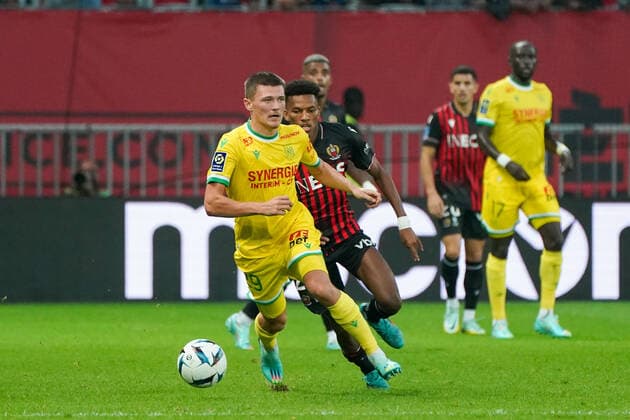 Quentin Merlin (FC Nantes) FOOTBALL : OGC Nice vs FC Nantes - Ligue 1 Uber Eats - Nice - 23 10 2022 NorbertScanella Panoramic 