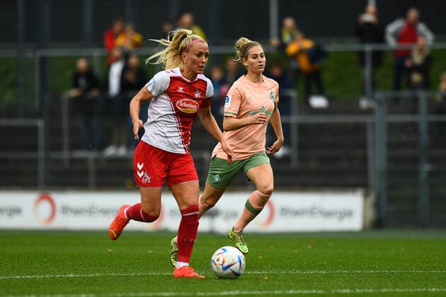 GERMANY, COLOGNE - OCTOBER 23, 2022: Mandy Islacker. The match of Women Bundesliga 1.FC Koeln Frauen vs TSG 1899 Hoffenheim Frauen  Copyright: xVITALIIxKLIUIEVx