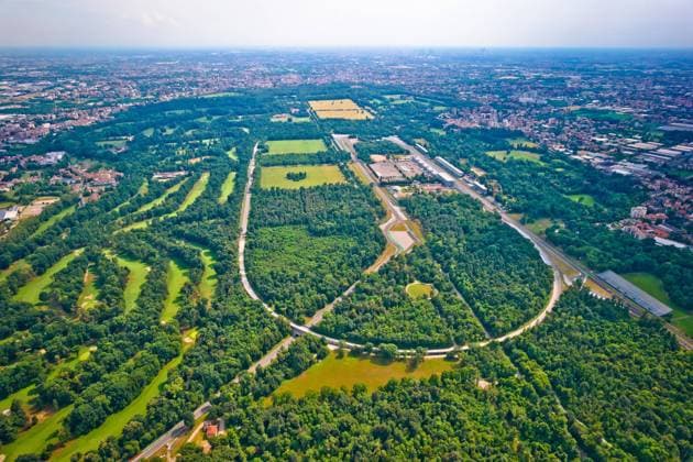 Monza race circut aerial view near Milano Monza race circut aerial view near Milano, Lombardy region of Italy (License=RF) 17716221 LIC:RF