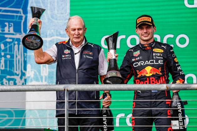 Dr. Helmut Marko (AUT, Oracle Red Bull Racing), 1 Max Verstappen (NLD, Oracle Red Bull Racing), F1 Grand Prix of USA at Circuit of The Americas on October 23, 2022 in Austin, United States of America. (Photo by HOCH ZWEI) Austin United States of America